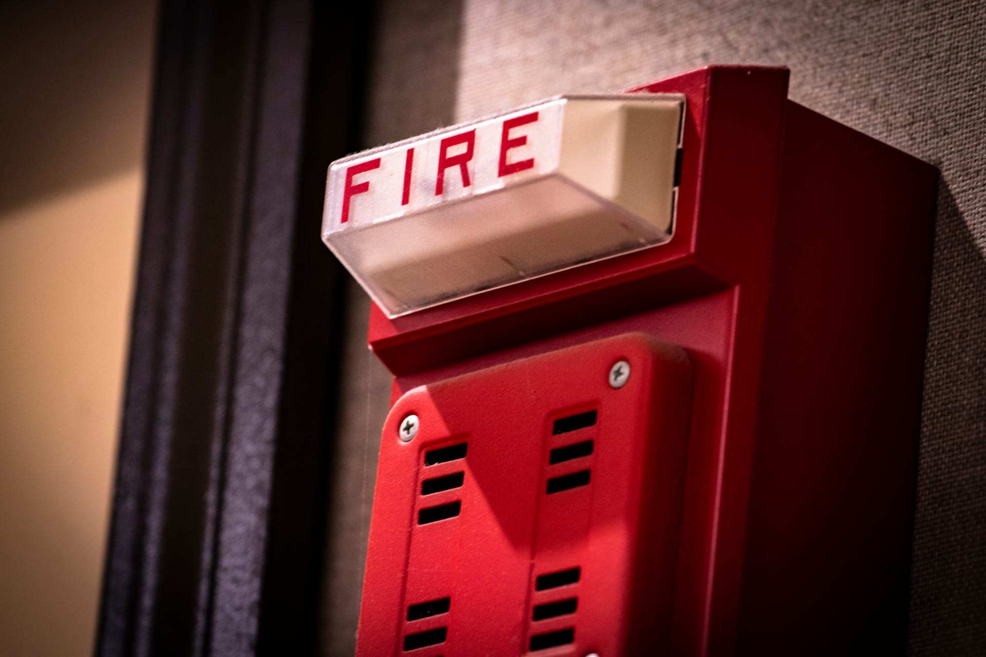 A fire alarm on the wall